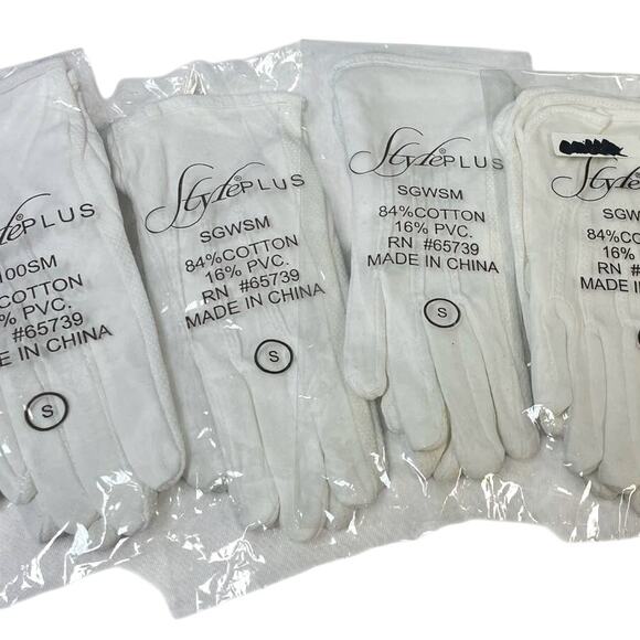 New In Package Lot of 9 DSI Style Plus Small White Cotton Marching Band Gloves - Picture 3 of 4